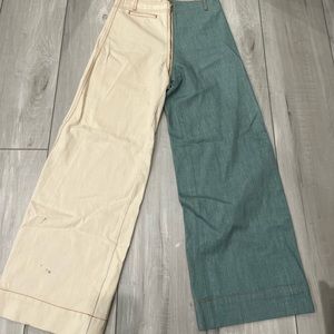 Judie Rosen Blue/ White Denim with wrap around zipper.